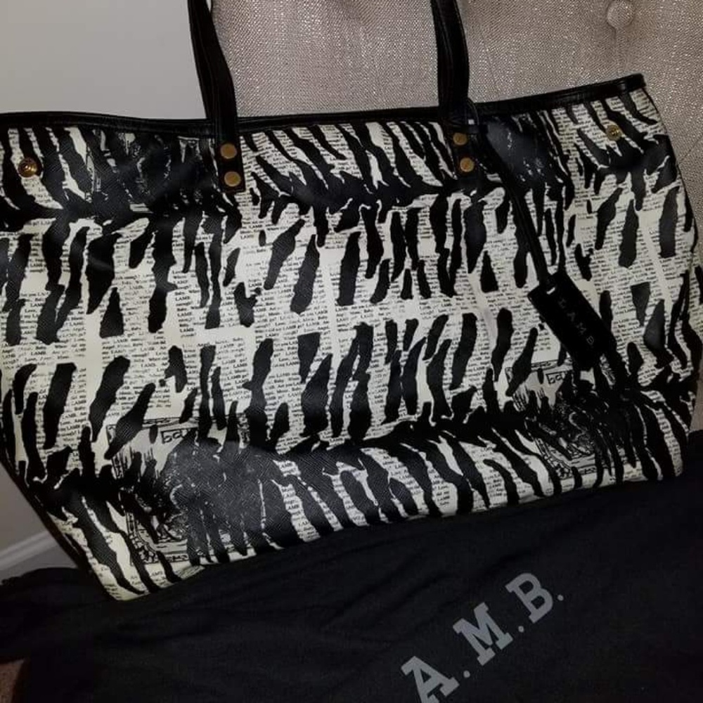 L.A.M.B bag! Newspaper print style.